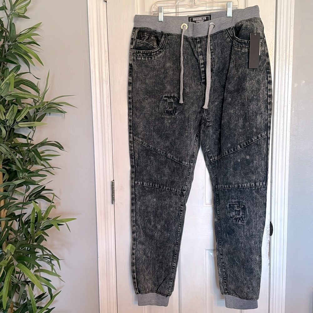 Brooklyn express denim joggers NWT XL